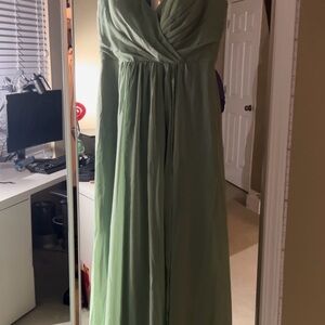 Sage chiffon bridesmaids/prom dress